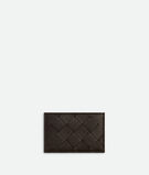 Credit card case in grained Intrecciato calf leather., , hi-res