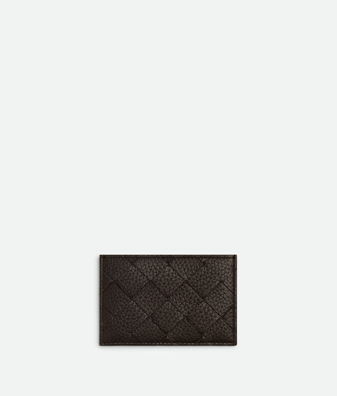 Credit card case in grained Intrecciato calf leather., , hi-res