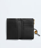 Medium bi-fold wallet in Intrecciato nappa leather, featuring a signature knot detail., , hi-res