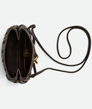 Phone pouch in Intrecciato nappa leather with signature knot closure and sliding strap., , hi-res