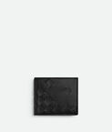 Bi-fold wallet in smooth and Intrecciato silky calf leather, featuring an archival all-over dégradé effect.