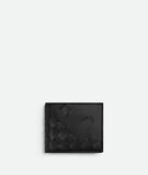 Bi-fold wallet in smooth and Intrecciato silky calf leather, featuring an archival all-over d&eacute;grad&eacute; effect., , hi-res