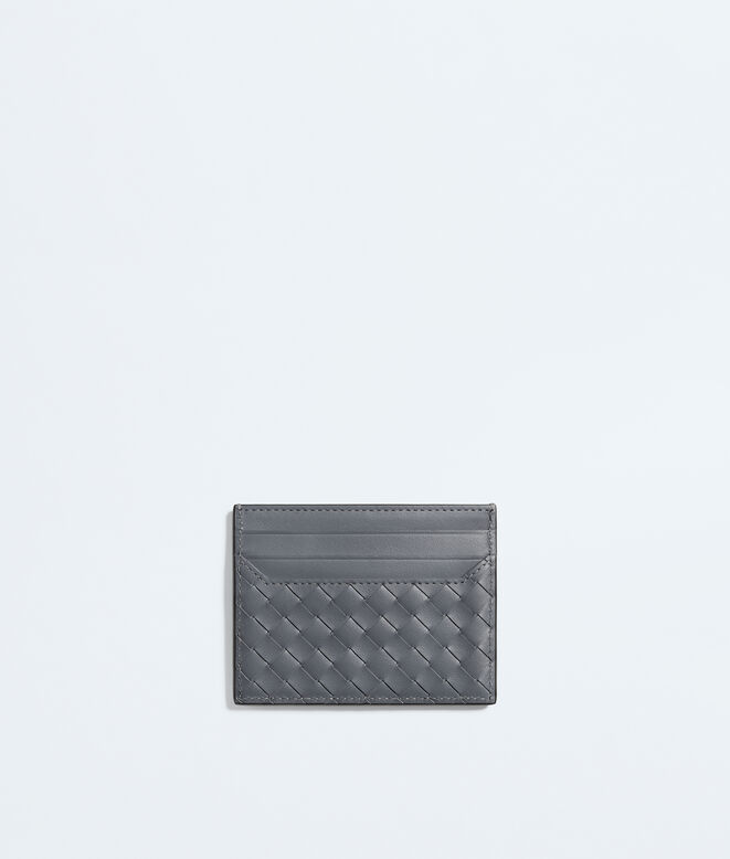 Card case in Intrecciato piccolo calf leather with contrasted interior., , hi-res