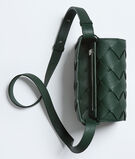 Cross-body bag in grained Intreccio leather., , hi-res