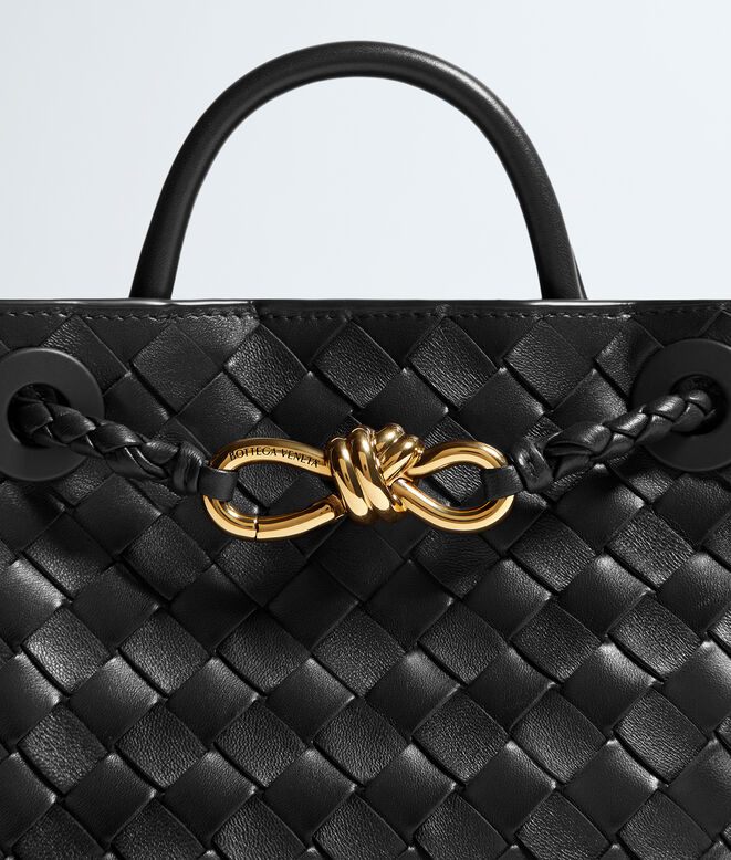 Top handle bag in supple Intrecciato leather with signature knot detail and sliding cross-body strap., , hi-res