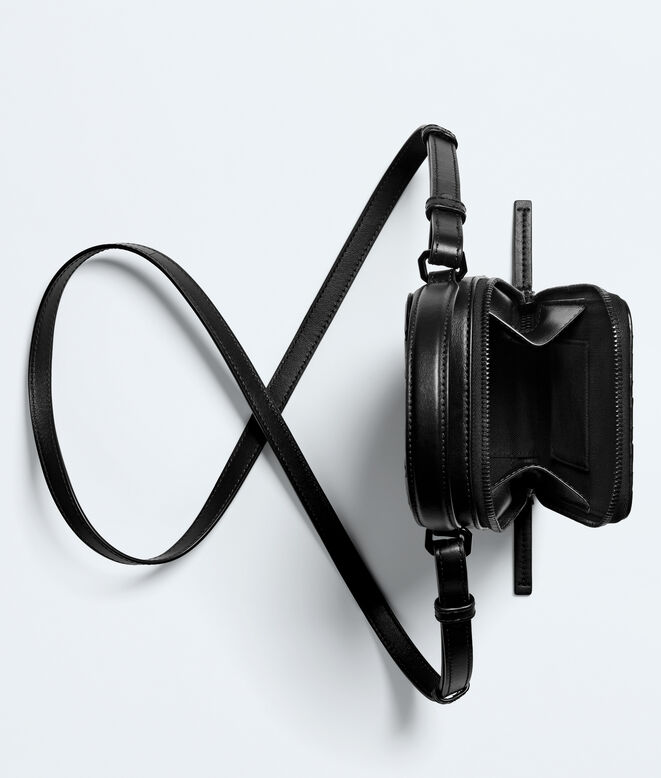 Phone pouch in Intrecciato calf leather, featuring a handle and an adjustable cross-body strap., , hi-res