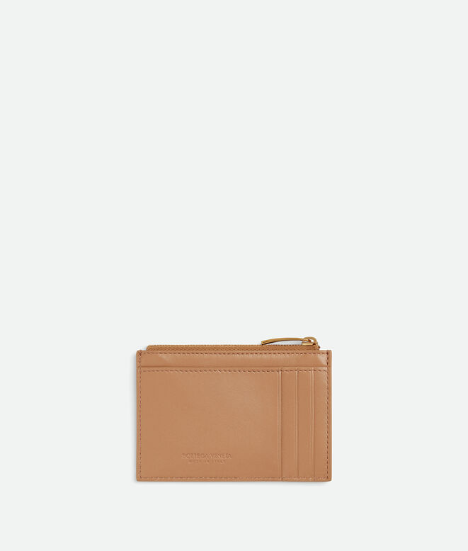 Zipped card case in Intrecciato nappa leather., , hi-res