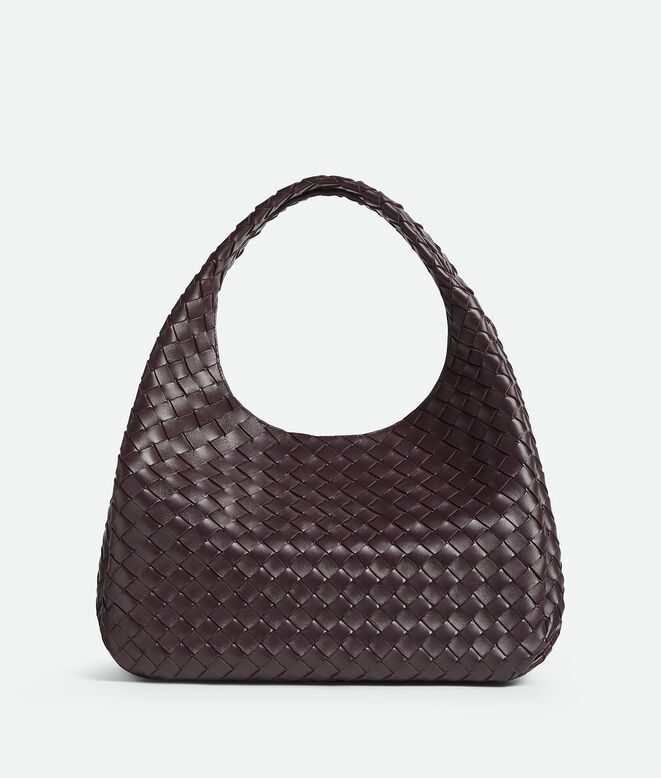 Shoulder bag with archival silhouette in supple Intrecciato leather with tie closure., , hi-res