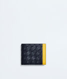 Bi-fold wallet in colour block Intrecciato calf leather., , hi-res