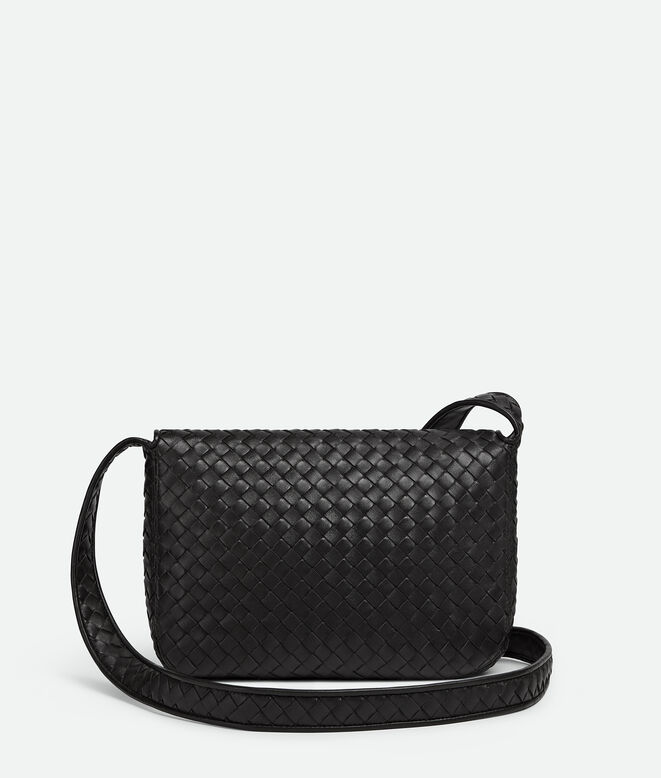 Cross-body bag with flap in Intrecciato nappa fluffy., , hi-res