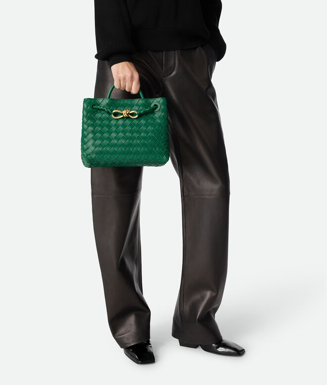 Top handle bag in supple Intrecciato leather with signature knot detail and sliding cross-body strap., , hi-res
