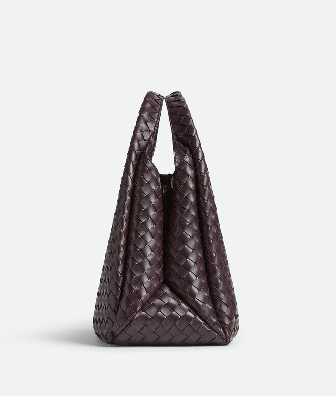 Shoulder bag with archival silhouette in supple Intrecciato leather with tie closure., , hi-res