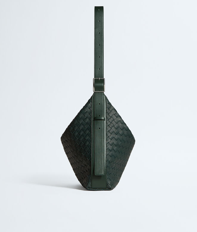 Hobo bag in Intrecciato deer skin with adjustable strap., , hi-res