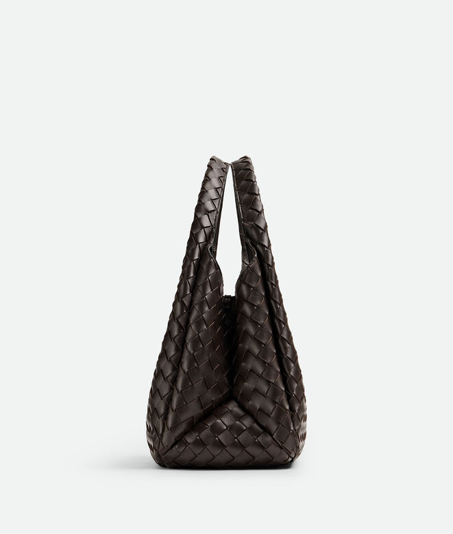 Shoulder bag with archival silhouette in supple Intrecciato leather with tie closure., , hi-res