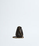 Dustbag in Intrecciato calf leather with tubular leather braided metal chain. Features a drawsting closure and loop attachment for shoulder carry., , hi-res
