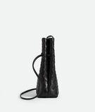 Phone pouch in Intrecciato nappa leather with signature knot closure and sliding strap., , hi-res