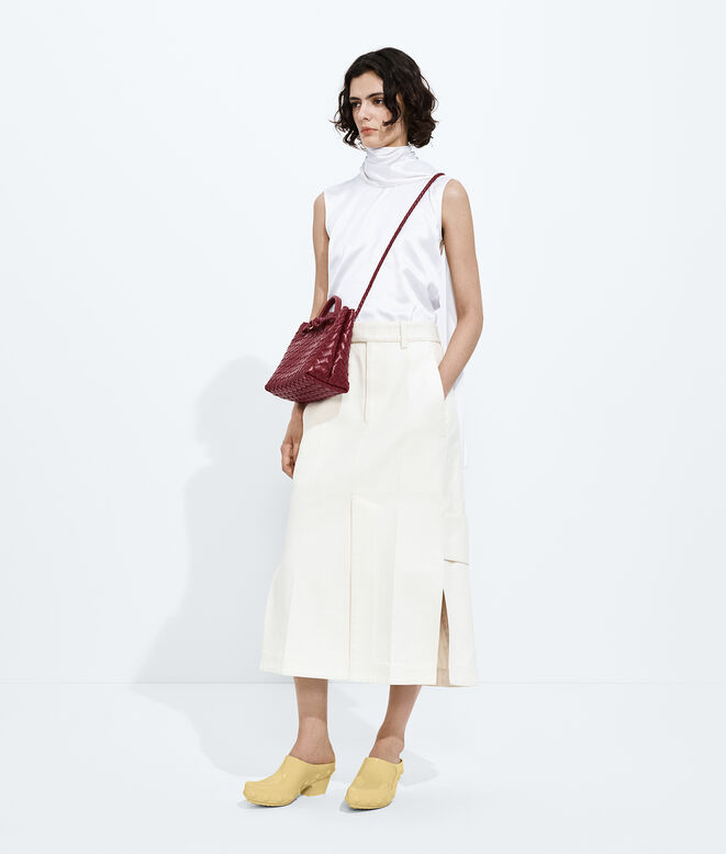 Top handle bag in supple Intrecciato leather, featuring a smooth leather covered signature knot detail and sliding cross-body strap., , hi-res