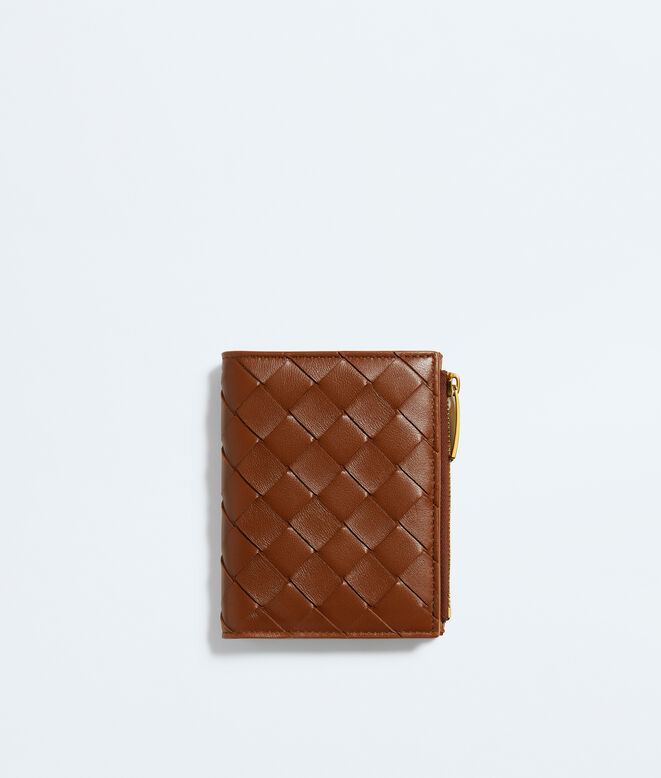 Small bi-fold wallet in Intrecciato nappa leather., , hi-res