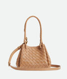 Shoulder bag in supple Intrecciato leather with signature knot detail and detachable cross-body strap., , hi-res