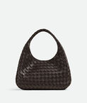 Shoulder bag with archival silhouette in supple Intrecciato leather with tie closure.