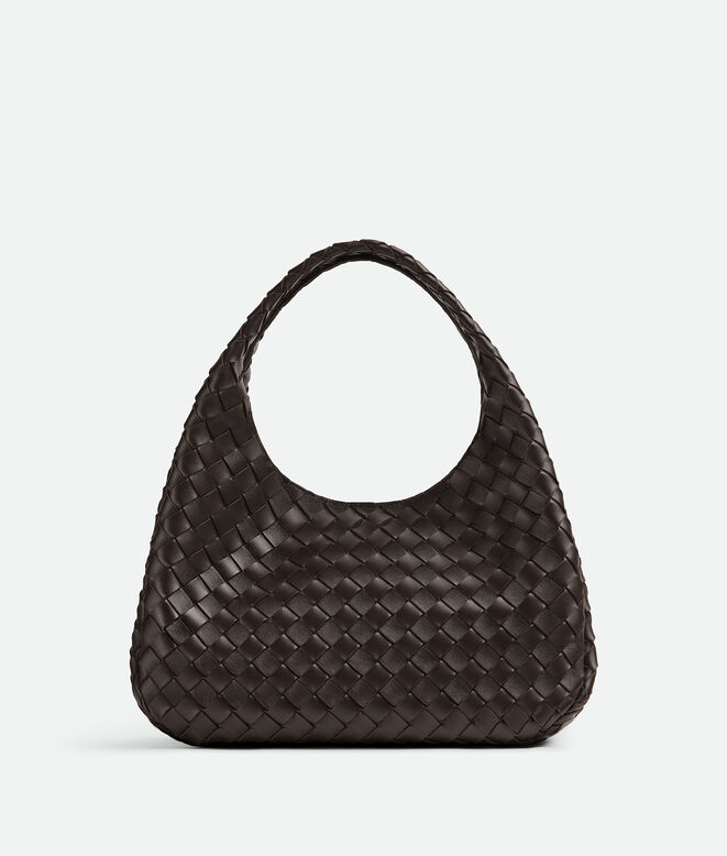 Shoulder bag with archival silhouette in supple Intrecciato leather with tie closure., , hi-res