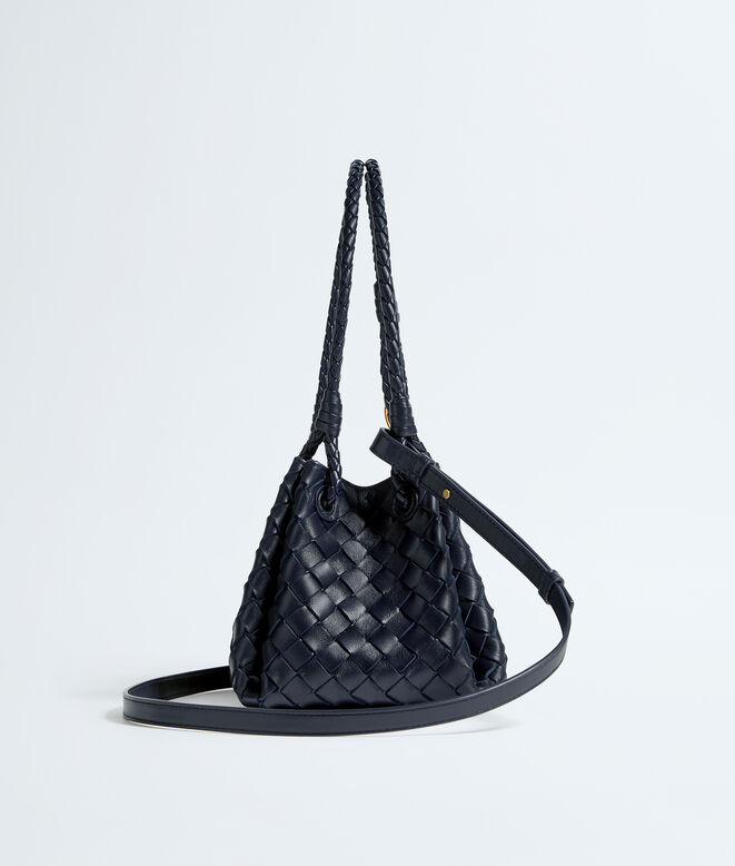 Shoulder bag in supple Intrecciato leather with signature knot detail and detachable cross-body strap. , , hi-res