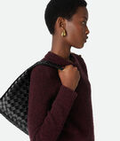 Shoulder bag with archival silhouette in supple Intrecciato leather with tie closure., , hi-res