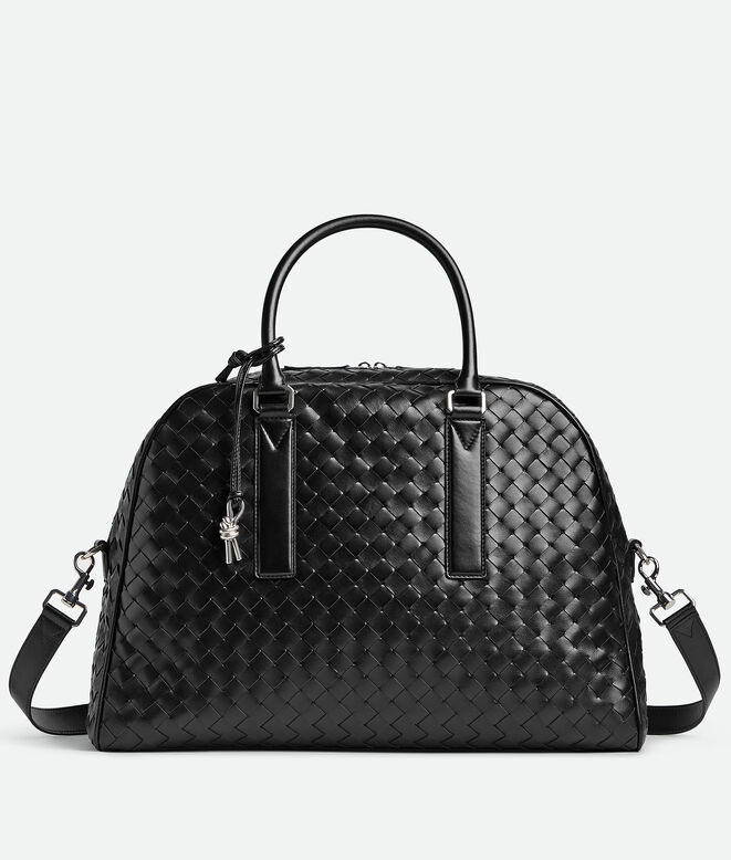 Briefcase with curved silhouette in soft Intrecciato leather with adjustable&nbsp;and detachable&nbsp;strap, featuring a signature knot detail., , hi-res