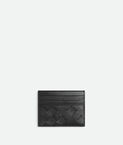Credit card case in smooth and Intrecciato silky calf leather, featuring an archival all-over dégradé effect.