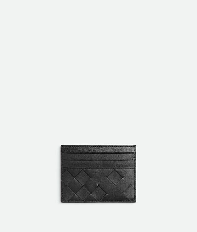 Credit card case in smooth and Intrecciato silky calf leather, featuring an archival all-over d&eacute;grad&eacute; effect., , hi-res