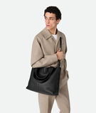 Tote bag in grained leather with Intreccio details, featuring an adjustable and detachable cross-body strap. , , hi-res