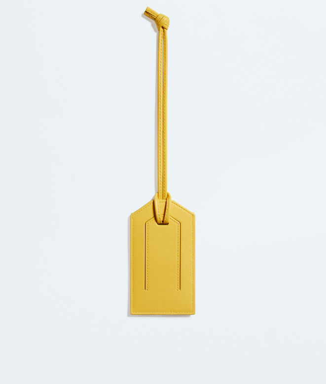 Tag holder in Intrecciato calf leather with strap., , hi-res