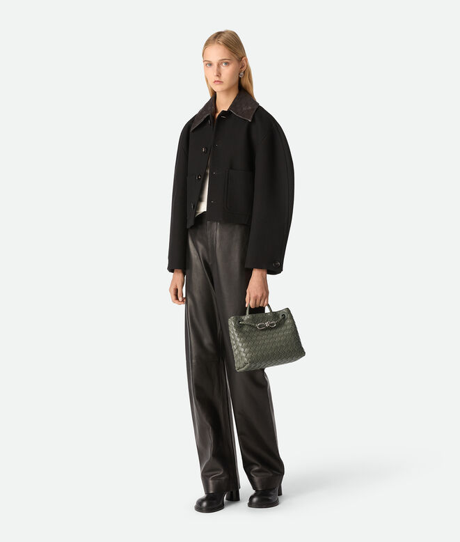 Top handle bag in supple Intrecciato leather with signature knot detail and sliding cross-body strap., , hi-res