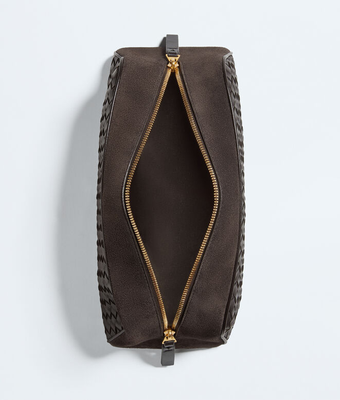 Large pouch in Intrecciato piccolo nappa leather and suede., , hi-res