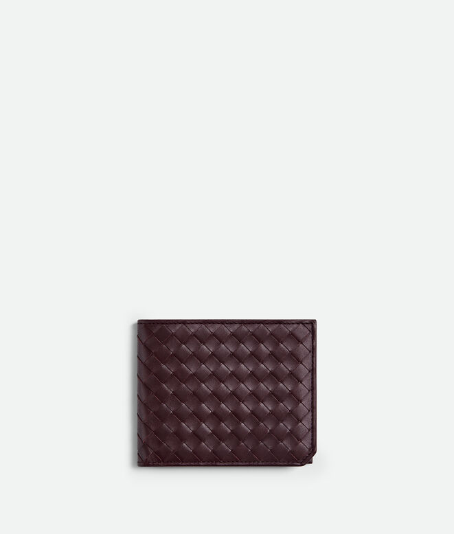 Bi-fold wallet in Intrecciato piccolo calf leather., , hi-res