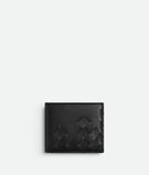 Bi-fold wallet in smooth and Intrecciato silky calf leather, featuring an archival all-over d&eacute;grad&eacute; effect., , hi-res