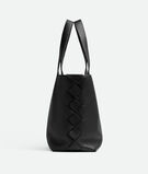 Tote bag in grained leather with Intreccio details, featuring an adjustable and detachable cross-body strap. , , hi-res