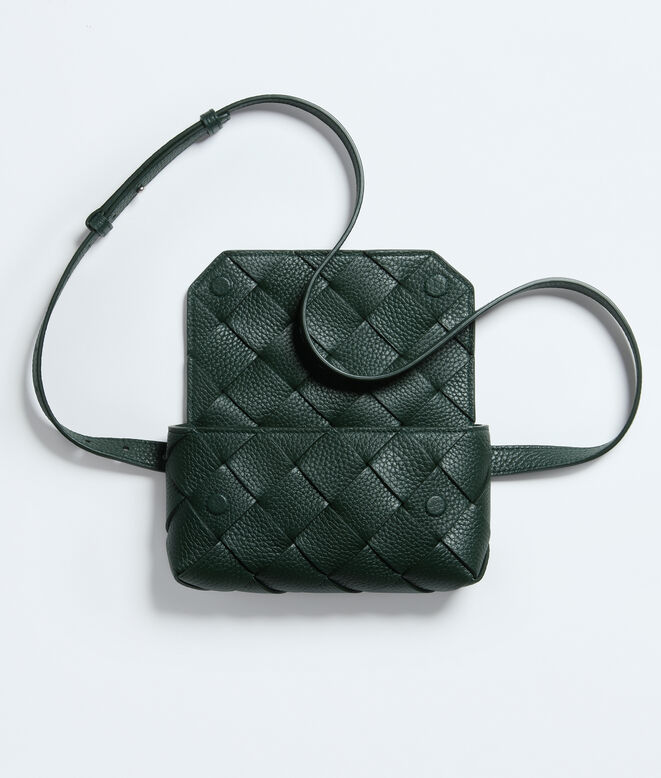 Belt bag in grained Intreccio leather., , hi-res