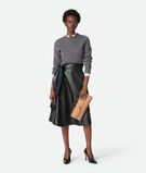 Top handle clutch in Intrecciato leather with signature knot closure., , hi-res