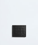 Bi-fold wallet in Intrecciato piccolo calf leather with contrasted interior., , hi-res
