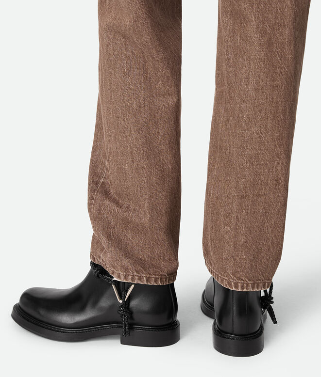 ANKLE BOOT WITH METALLIC TRIANGLE AND COAXIAL, , hi-res