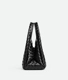 Shoulder bag with archival silhouette in supple Intrecciato leather with tie closure., , hi-res