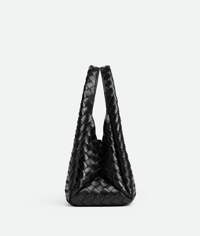 Shoulder bag with archival silhouette in supple Intrecciato leather with tie closure., , hi-res