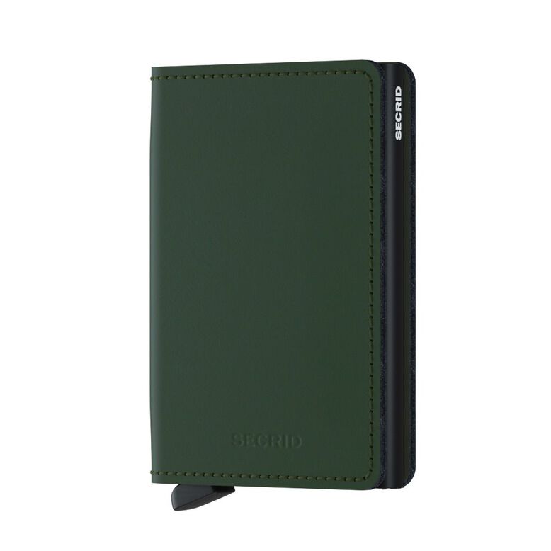 Slim Wallet - Matte Green &amp; Black Green, , hi-res