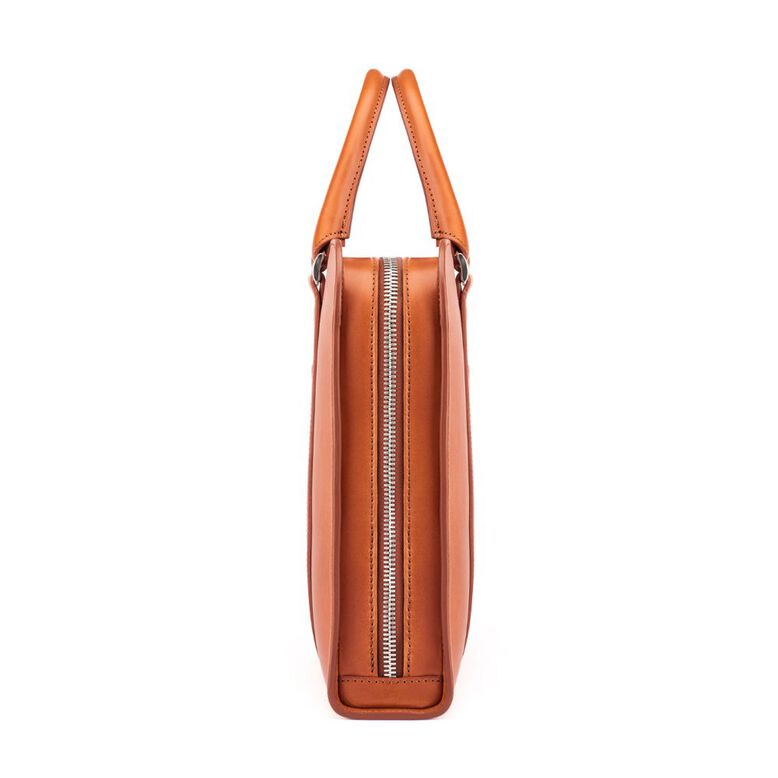 Palissy Slim Leather Briefcase Cognac/Grey, , hi-res