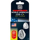 World To USA USB C Fast Charge - Adaptors Grey, , hi-res