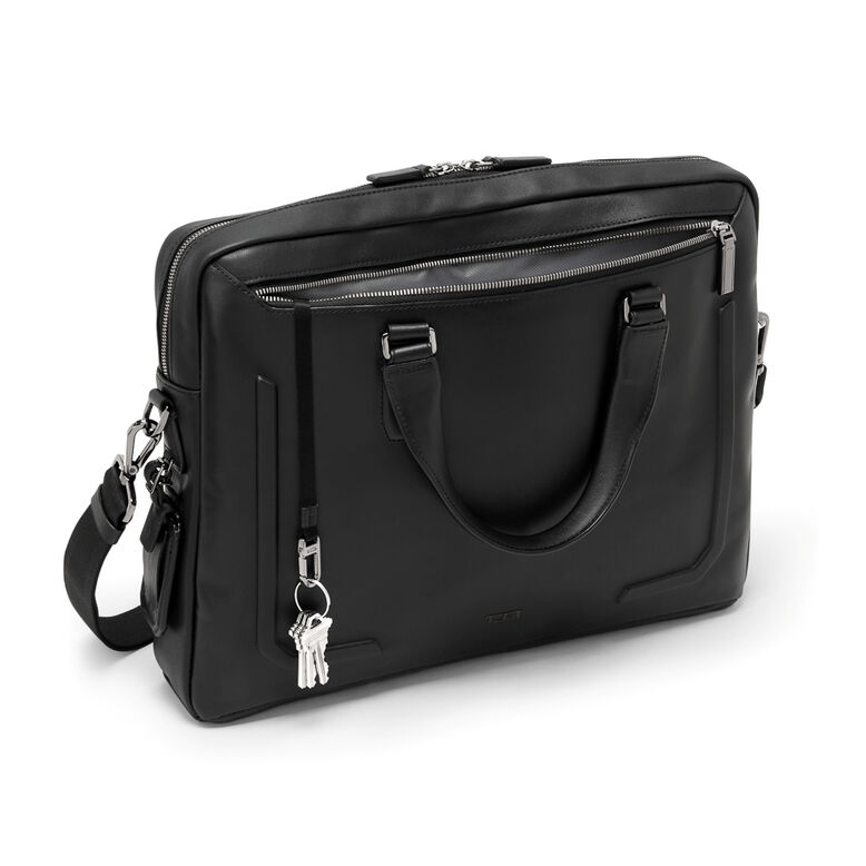 Avondale Top Zip Brief - Harrison Leather Black, , hi-res