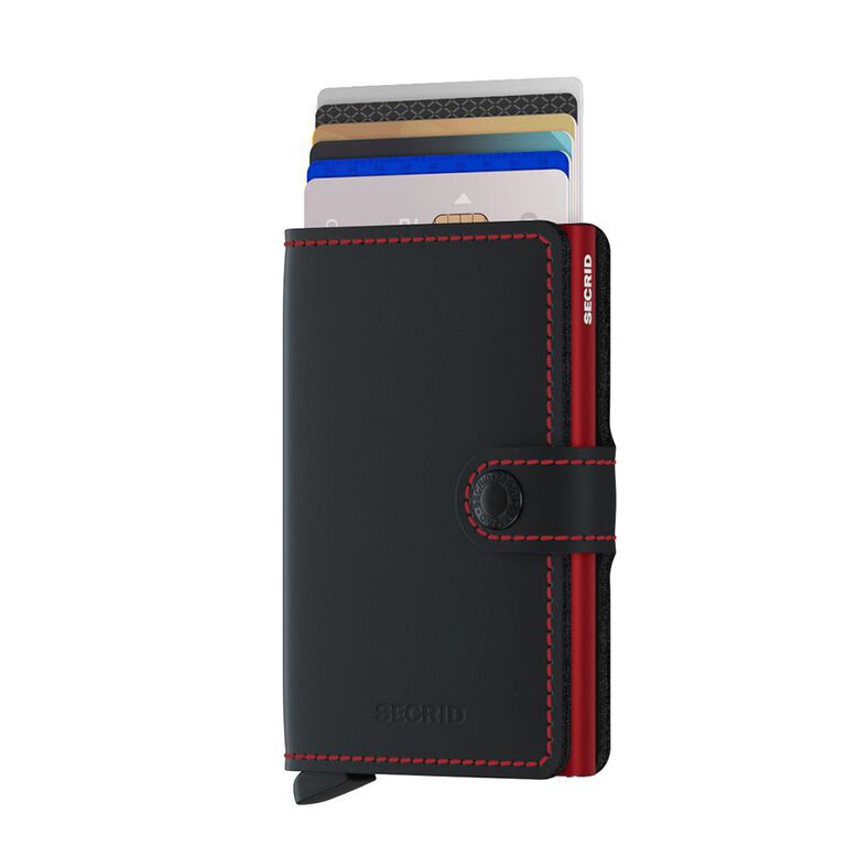 Mini Wallet  - Matte Black &amp; Red, , hi-res