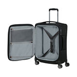 55cm Expandable Carry On Suitcase - Re-Lite Black, , hi-res