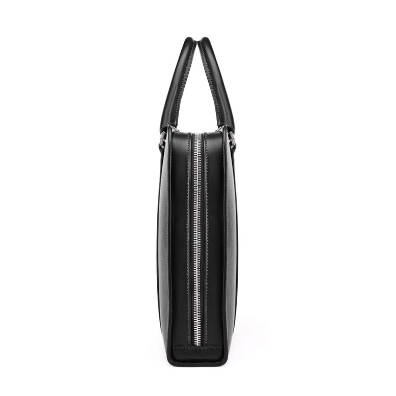 Palissy Slim Leather Briefcase Black/Grey, , hi-res
